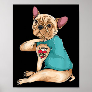 Póster Regalo de Día de la Madre Perro gracioso Bulldog f