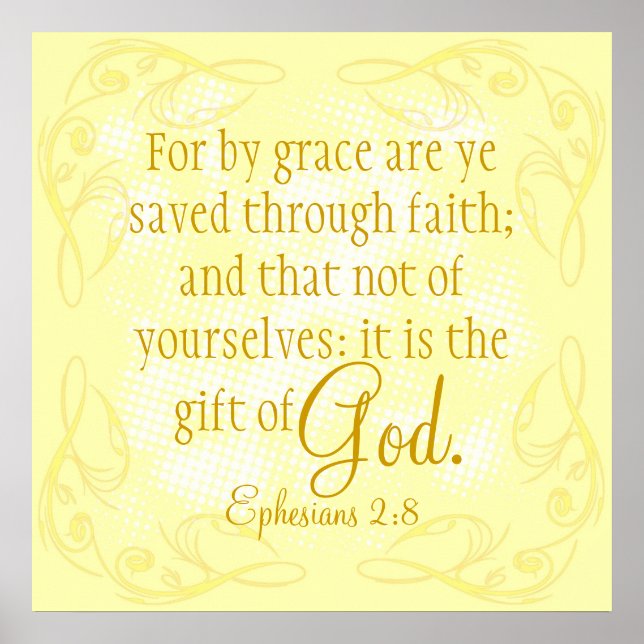 Póster Regalo de Dios verso biblia Efesios Poster (Frente)