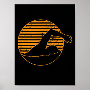 Póster Regalo De Diseño De Natación Para El Amante