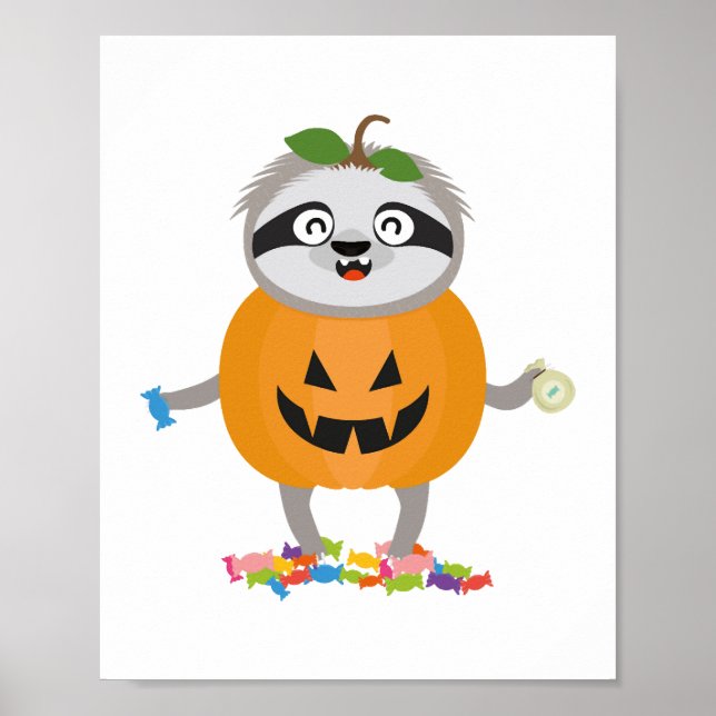 Póster Regalo de disfraces de calabaza para Halloween (Frente)