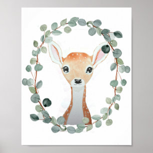 Póster Regalo de ducha de venado de Woodland