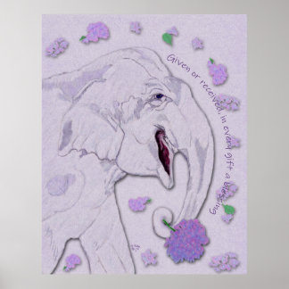 Póster Regalo de elefante blanco