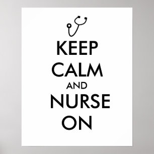 Póster Regalo de enfermería Stethoscope Mantener la calma