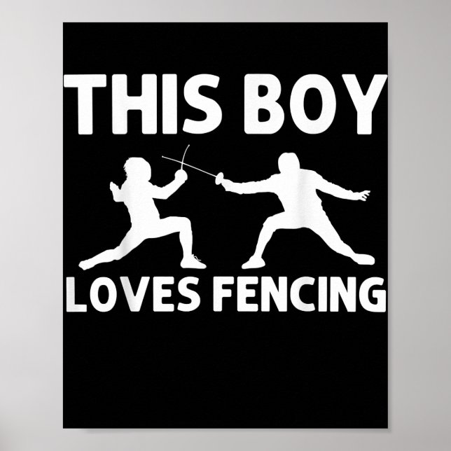 Póster Regalo De Esgrima De Guay Para Niños Fencer Sport  (Frente)