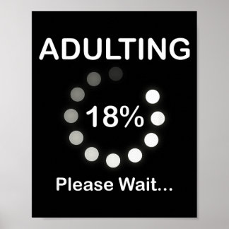 Póster Regalo de espera de 18 cumpleaños 18 años