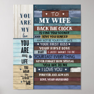 Póster Regalo de esposa Carta A Mi Esposa Amor Del Marid