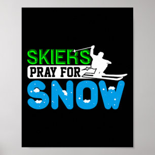 Póster Regalo De Esquí Y Snowboard Para Esquiadores De Ni