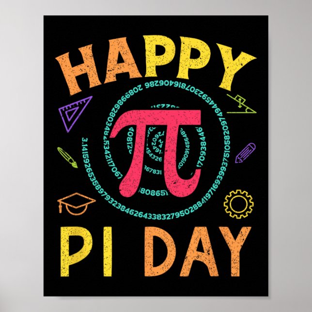 Póster Regalo de estampado de ciencia de matemáticas Pi 3 (Frente)