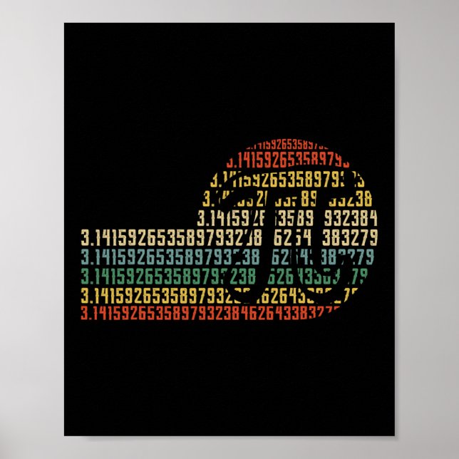Póster Regalo de estampado de ciencia de matemáticas Pi 3 (Frente)