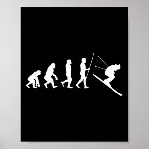 Póster Regalo de evolución de esquí para esquiadores