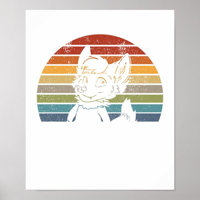 Póster Regalo de Fandom Fursuiter de Fibes Retro Vintage (Frente)