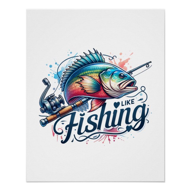 Póster Regalo de Fisher me gusta la pesca (Anverso)