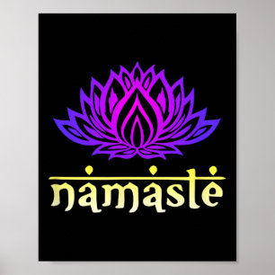 Póster Regalo de Flor de Loto Namaste - Om de Yoga Espiri
