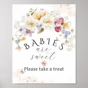 Póster Regalo de flor silvestre de sangre Rústico de Baby