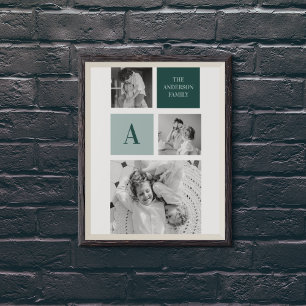 Póster Regalo de foto de conjunto de nombres familiares p