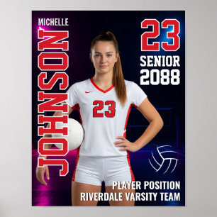 Póster Regalo de foto del jugador del equipo de voleibol