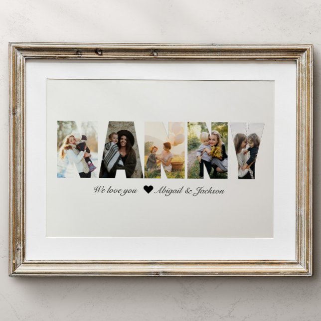 Póster Regalo de Fotocolage de Niñera para Abuela (Subido por el creador)