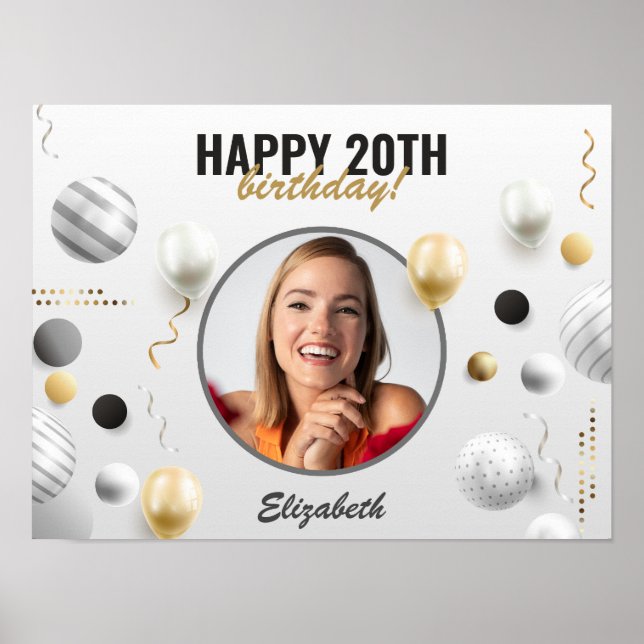 Póster Regalo de fotos del Personalizado de cumpleaños fe (Frente)