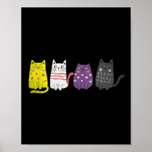 Póster Regalo de gato animal lindo No Orgullo binario No 