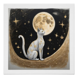 Póster Regalo De Gato Celestial Para Los Amantes Del Gato