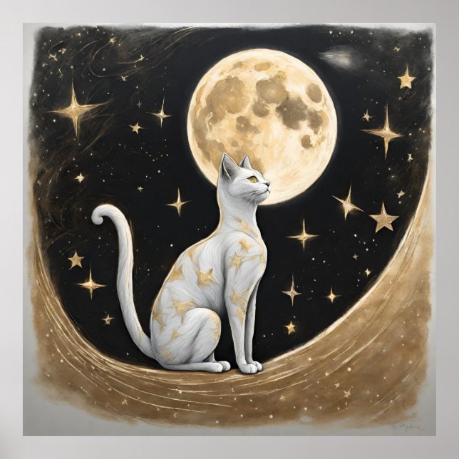 Póster Regalo De Gato Celestial Para Los Amantes Del Gato (Frente)