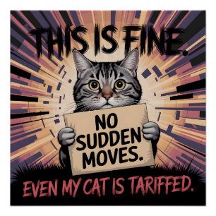 Póster Regalo de Gato Divertido Esto Está Bien