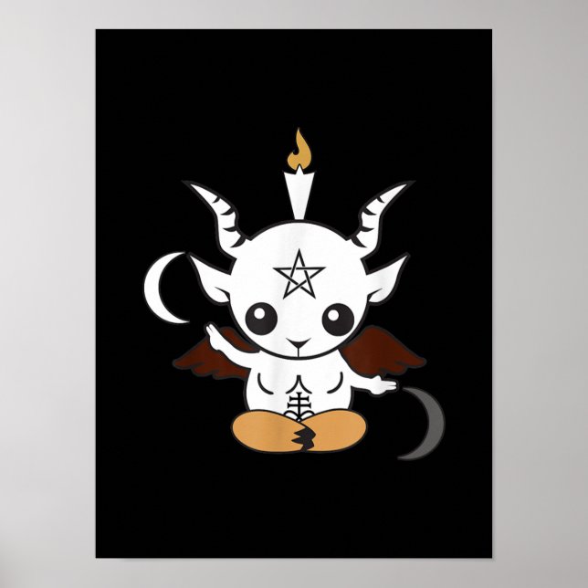 Póster Regalo de Goat Baphomet Halloween (Frente)
