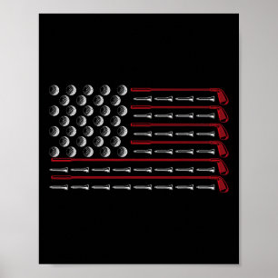 Póster Regalo de Golf Club de Bandera de EE. UU. Golf Amé