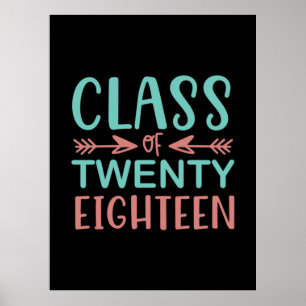 Póster Regalo de Graduación Clase del Veinte Dieciocho