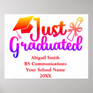 Póster Regalo de Graduación Personalizado Nombre, Año, Es