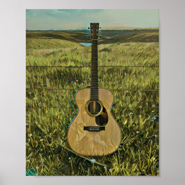Póster Regalo de guitarra acústica (Frente)