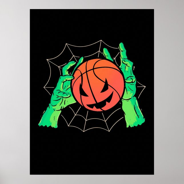 Póster Regalo de Halloween | Baloncesto Halloween (Frente)