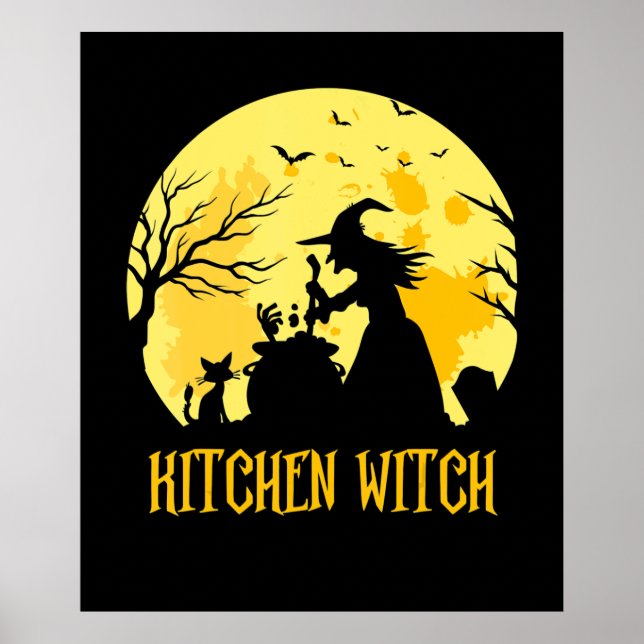 Póster Regalo de halloween para la cocina del chef | bruj (Frente)