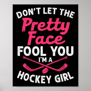 Póster Regalo De Hockey De Chica Divertido Para Mujeres J