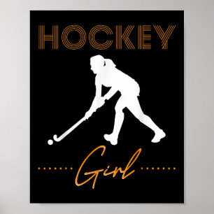 Póster Regalo de Hockey sobre Césped para Chica Jugadora 