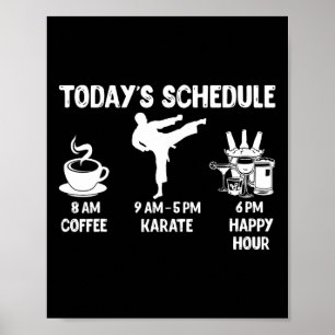 Póster Regalo de horario de Karate de hoy - Gráfica diver