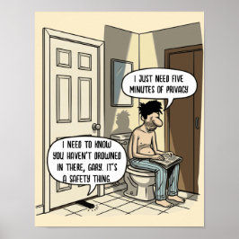 Póster Regalo de humor de baño para papá gato divertido