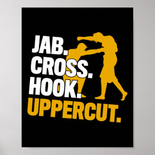 Póster Regalo de Jab Cruz Gancho Uppercut Boxeo Kickboxin