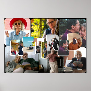 Póster Regalo de jubilación, línea de tiempo de foto de p