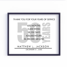 Póster Regalo de Jubilación o Apreciación Empleada