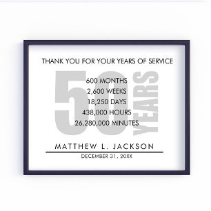 Póster Regalo de Jubilación o Apreciación Empleada