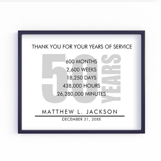 Póster Regalo de Jubilación o Apreciación Empleada (Subido por el creador)