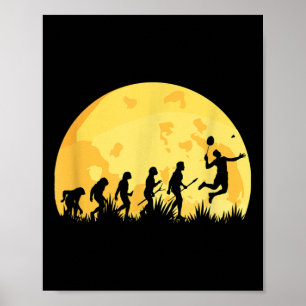 Póster Regalo de jugador de bádminton brillante de evoluc