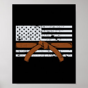 Póster Regalo de karate de la bandera americana Comt de T