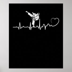 Póster Regalo de Karate Heartbeat Para Karateka