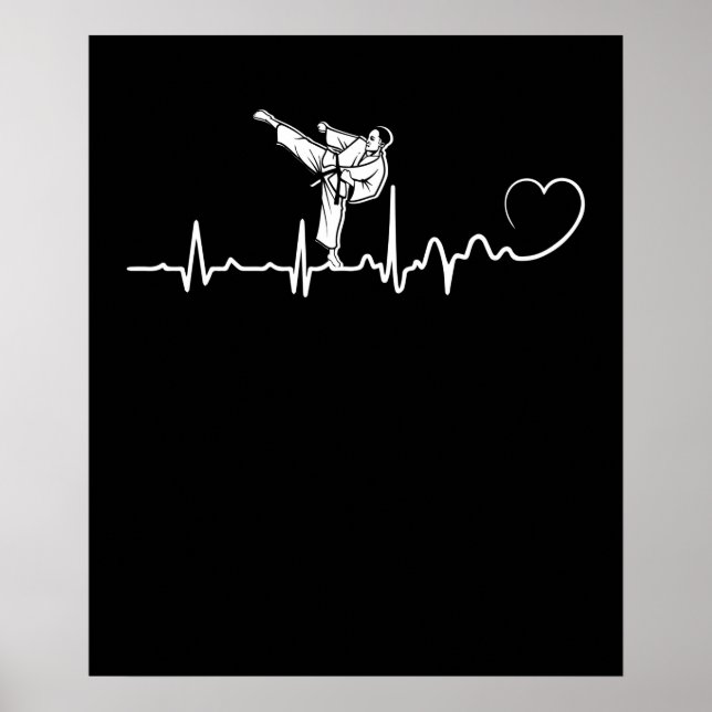 Póster Regalo de Karate Heartbeat Para Karateka (Frente)