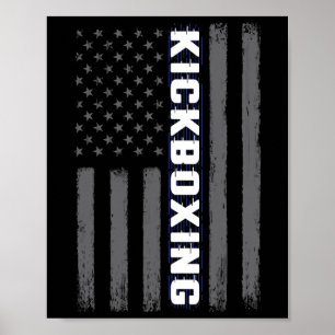 Póster Regalo de la bandera estadounidense de Kickboxing
