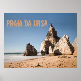 Póster Regalo de la playa Praia da Ursa en Portugal