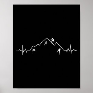 Póster Regalo de latido de corazón de escalada en roca