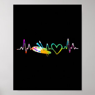 Póster Regalo de latido de pintor Pincel Paleta de pintur
